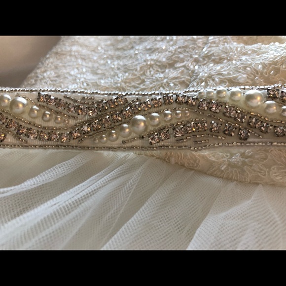 Galina tea length gown w tulle skirt sz 10 - Picture 5 of 8